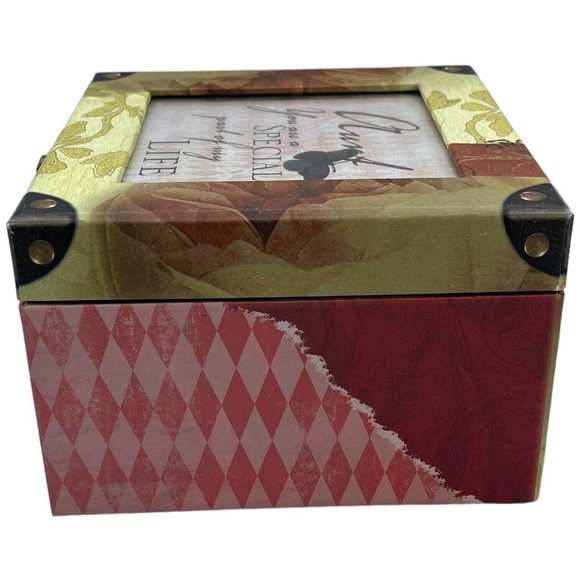 Photo Top Velvet Lined Jewelry Music Box Aunt That's What Friends Are For Song - Picture 7 of 14